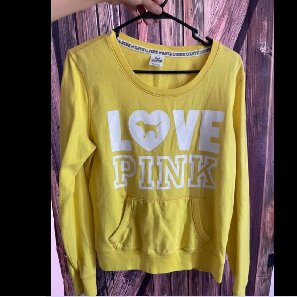 PINK VS Yellow Sweatshirt Top